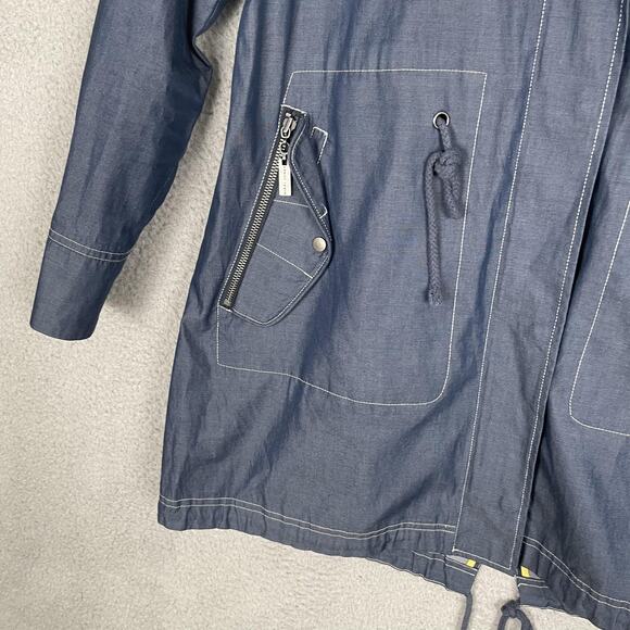 Nikki Jones Jacket Womens Medium Hooded Full Zip Parka Coat Drawstring - Picture 6 of 14